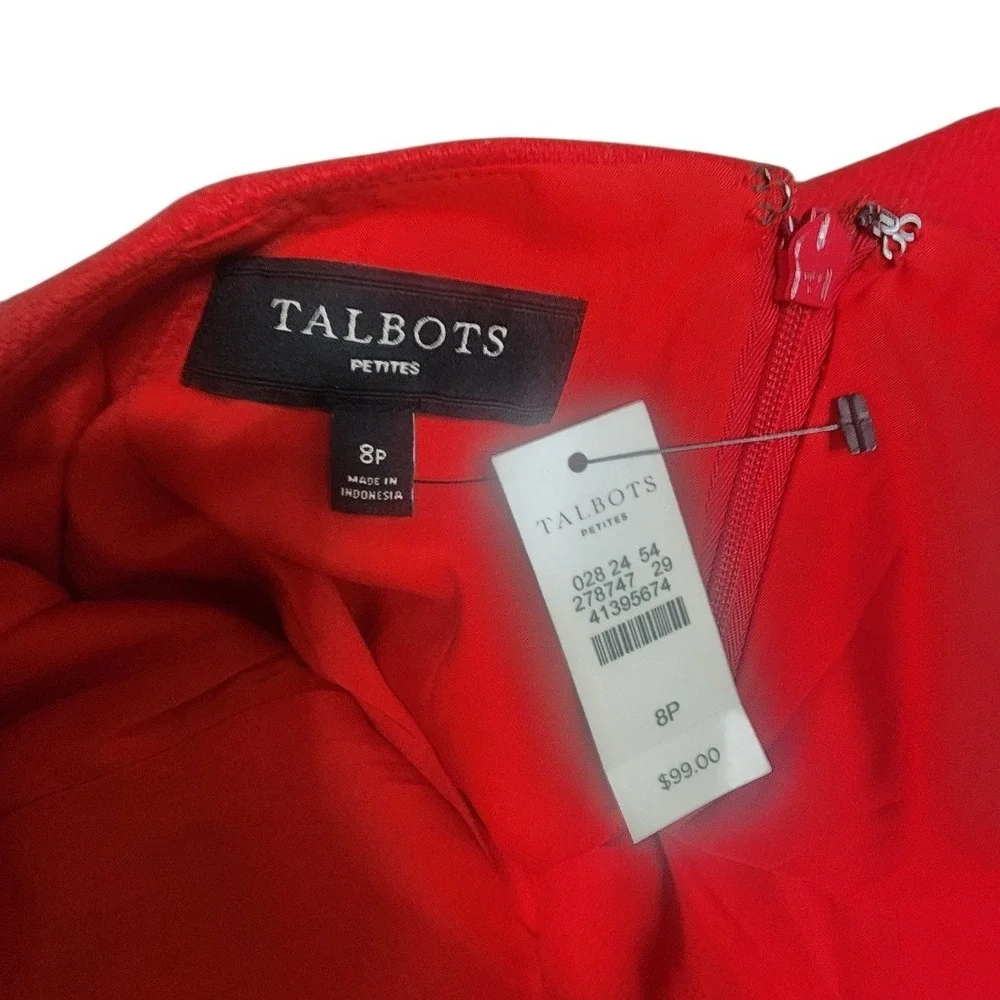 Talbots Petites Red Pencil Skirt Size 8P NWT Office Career Professional Business